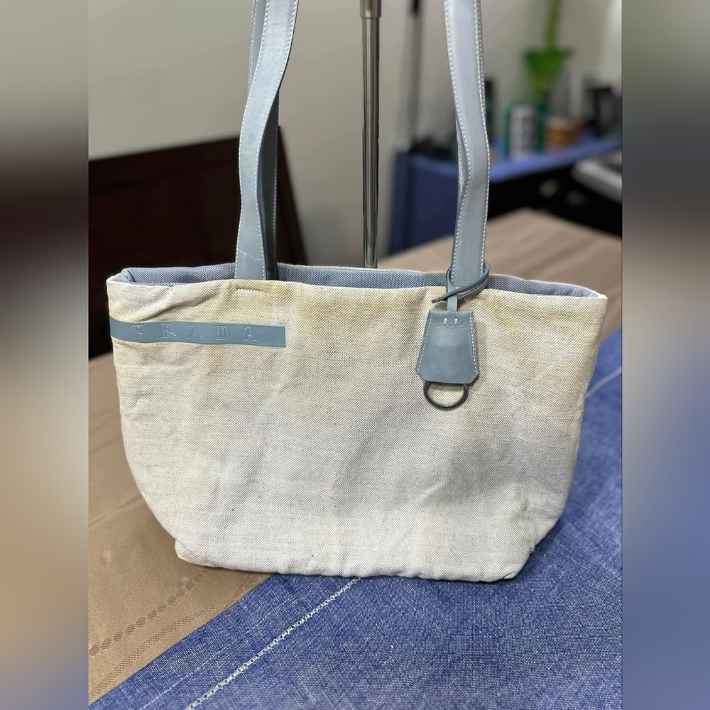PRADA CANVAS SHOULDER BAG